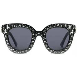 Gucci - Cat Eye Acetate Sunglasses with Stars - Black Acetate - Gucci Eyewear - Avvenice