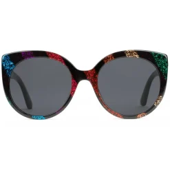 Gucci - Cat Eye Sunglasses in Glitter Acetate - Black Acetate with Rainbow Glitter - Gucci Eyewear - Avvenice