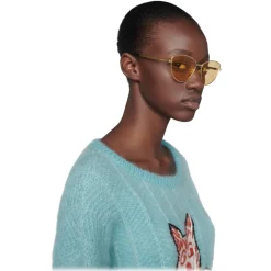 Gucci - Cat Eye Sunglasses - Gold Orange - Gucci Eyewear - Avvenice