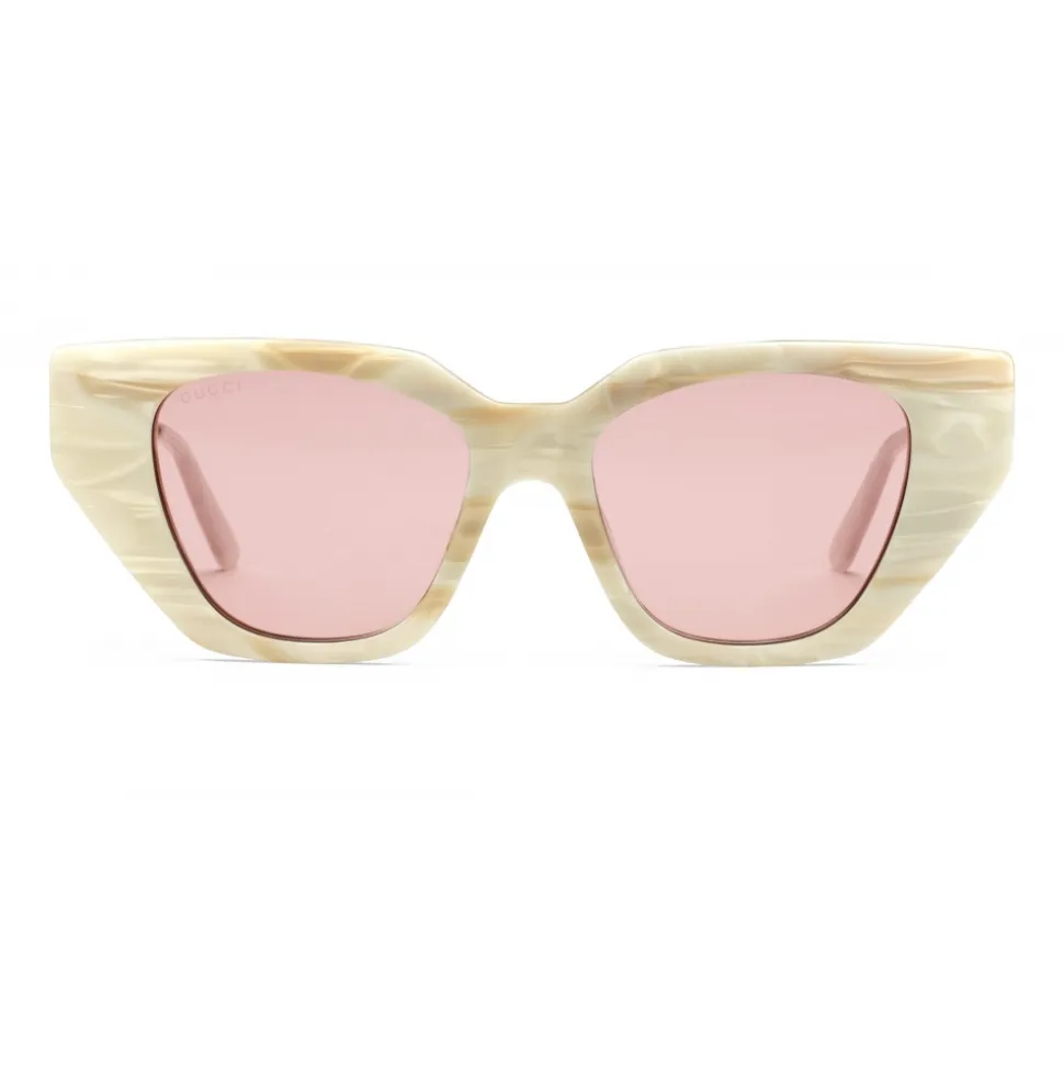 Gucci - Cat-Eye Acetate Sunglasses - Light Brown Pink - Gucci Eyewear - Avvenice