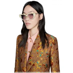 Gucci - Cat-Eye Acetate Sunglasses - Light Brown Pink - Gucci Eyewear - Avvenice