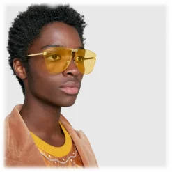 Gucci - Frameless Aviator Sunglasses - Gold Yellow Lenses - Gucci Eyewear - Avvenice