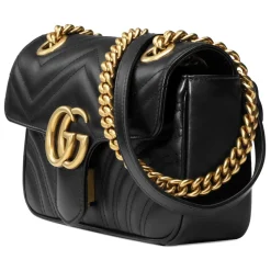 Gucci - GG Marmont Mini Shoulder Bag - Black Leather - Bag - Gucci Exclusive Collection - Avvenice