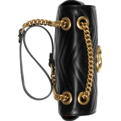Gucci - GG Marmont Mini Shoulder Bag - Black Leather - Bag - Gucci Exclusive Collection - Avvenice