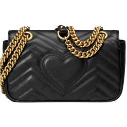Gucci - GG Marmont Mini Shoulder Bag - Black Leather - Bag - Gucci Exclusive Collection - Avvenice