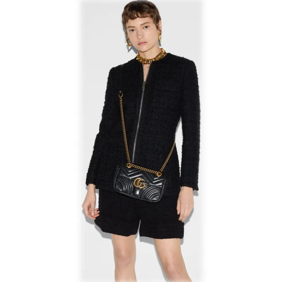 Gucci - GG Marmont Mini Shoulder Bag - Black Leather - Bag - Gucci Exclusive Collection - Avvenice