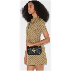 Gucci - GG Marmont Mini Shoulder Bag - Black Leather - Bag - Gucci Exclusive Collection - Avvenice