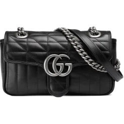 Gucci - GG Marmont Mini Shoulder Bag - Black Leather - Bag - Gucci Exclusive Collection - Avvenice