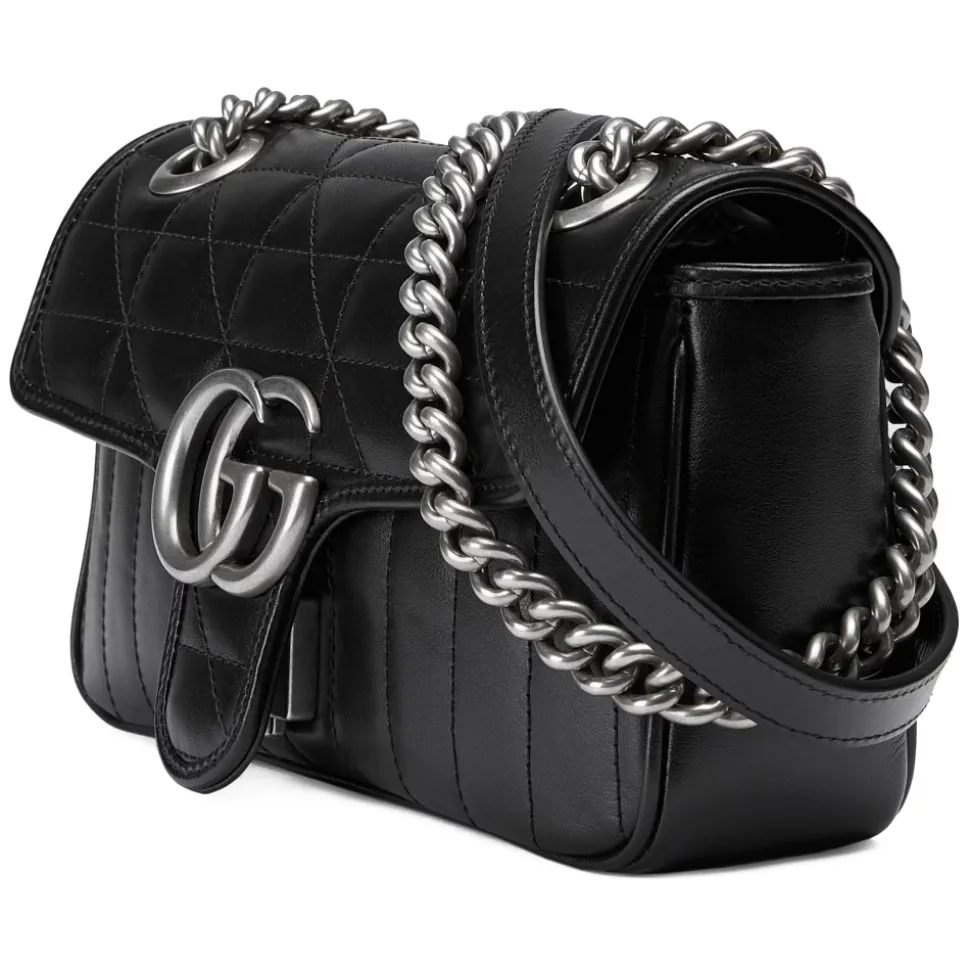 Gucci - GG Marmont Mini Shoulder Bag - Black Leather - Bag - Gucci Exclusive Collection - Avvenice