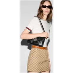 Gucci - GG Marmont Mini Shoulder Bag - Black Leather - Bag - Gucci Exclusive Collection - Avvenice