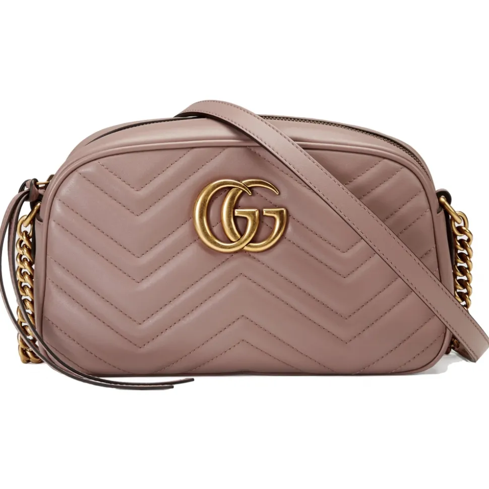 Gucci - GG Marmont Small Shoulder Bag - Dusty Pink Leather - Bag - Gucci Exclusive Collection - Avvenice