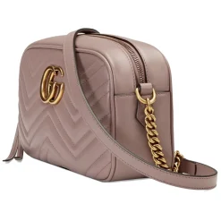 Gucci - GG Marmont Small Shoulder Bag - Dusty Pink Leather - Bag - Gucci Exclusive Collection - Avvenice