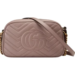 Gucci - GG Marmont Small Shoulder Bag - Dusty Pink Leather - Bag - Gucci Exclusive Collection - Avvenice