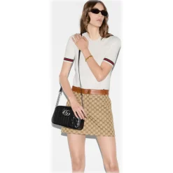 Gucci - GG Marmont Small Shoulder Bag - Black Leather - Bag - Gucci Exclusive Collection - Avvenice