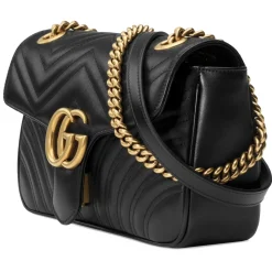 Gucci - GG Marmont Small Shoulder Bag - Black Leather - Bag - Gucci Exclusive Collection - Avvenice