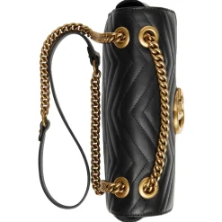 Gucci - GG Marmont Small Shoulder Bag - Black Leather - Bag - Gucci Exclusive Collection - Avvenice
