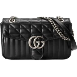 Gucci - GG Marmont Small Shoulder Bag - Black Leather - Bag - Gucci Exclusive Collection - Avvenice