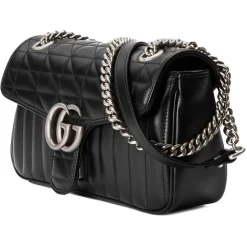 Gucci - GG Marmont Small Shoulder Bag - Black Leather - Bag - Gucci Exclusive Collection - Avvenice