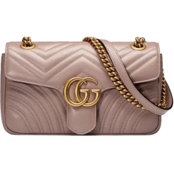 Gucci - GG Marmont Small Shoulder Bag - Dusty Pink Leather - Bag - Gucci Exclusive Collection - Avvenice