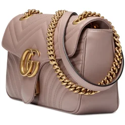 Gucci - GG Marmont Small Shoulder Bag - Dusty Pink Leather - Bag - Gucci Exclusive Collection - Avvenice