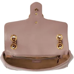 Gucci - GG Marmont Small Shoulder Bag - Dusty Pink Leather - Bag - Gucci Exclusive Collection - Avvenice