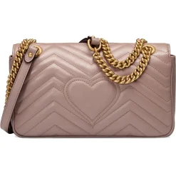 Gucci - GG Marmont Small Shoulder Bag - Dusty Pink Leather - Bag - Gucci Exclusive Collection - Avvenice