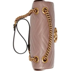 Gucci - GG Marmont Small Shoulder Bag - Dusty Pink Leather - Bag - Gucci Exclusive Collection - Avvenice