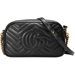 Gucci - GG Marmont Small Shoulder Bag - Black Leather - Bag - Gucci Exclusive Collection - Avvenice