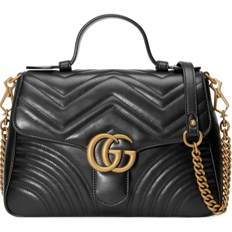 Gucci - GG Marmont Small Top Handle Bag - Black Leather - Bag - Gucci Exclusive Collection - Avvenice