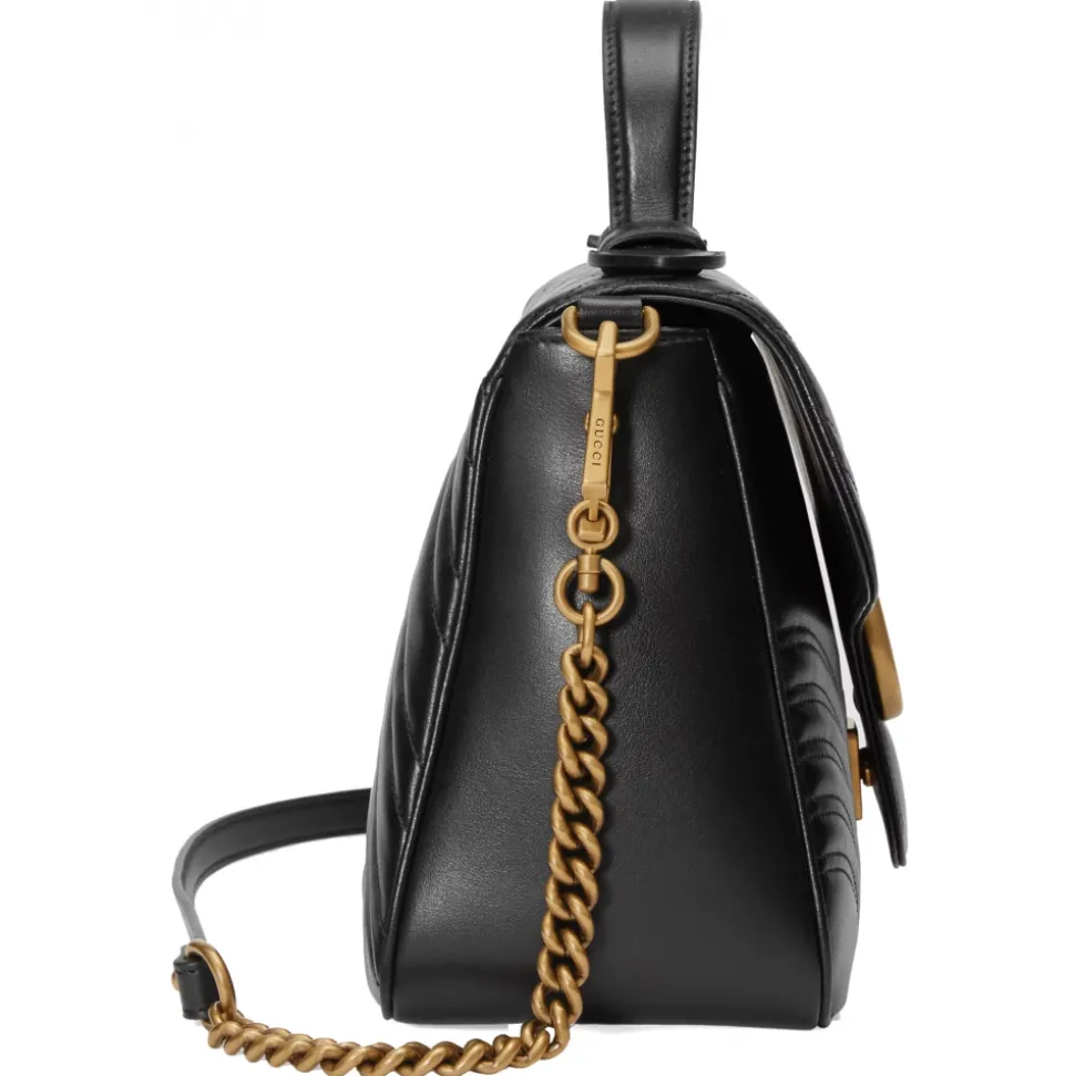 Gucci - GG Marmont Small Top Handle Bag - Black Leather - Bag - Gucci Exclusive Collection - Avvenice