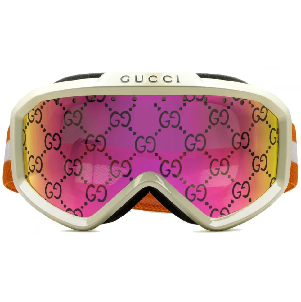 Gucci - GG Ski Mask - Ivory White Orange Pink - Gucci Eyewear - Avvenice