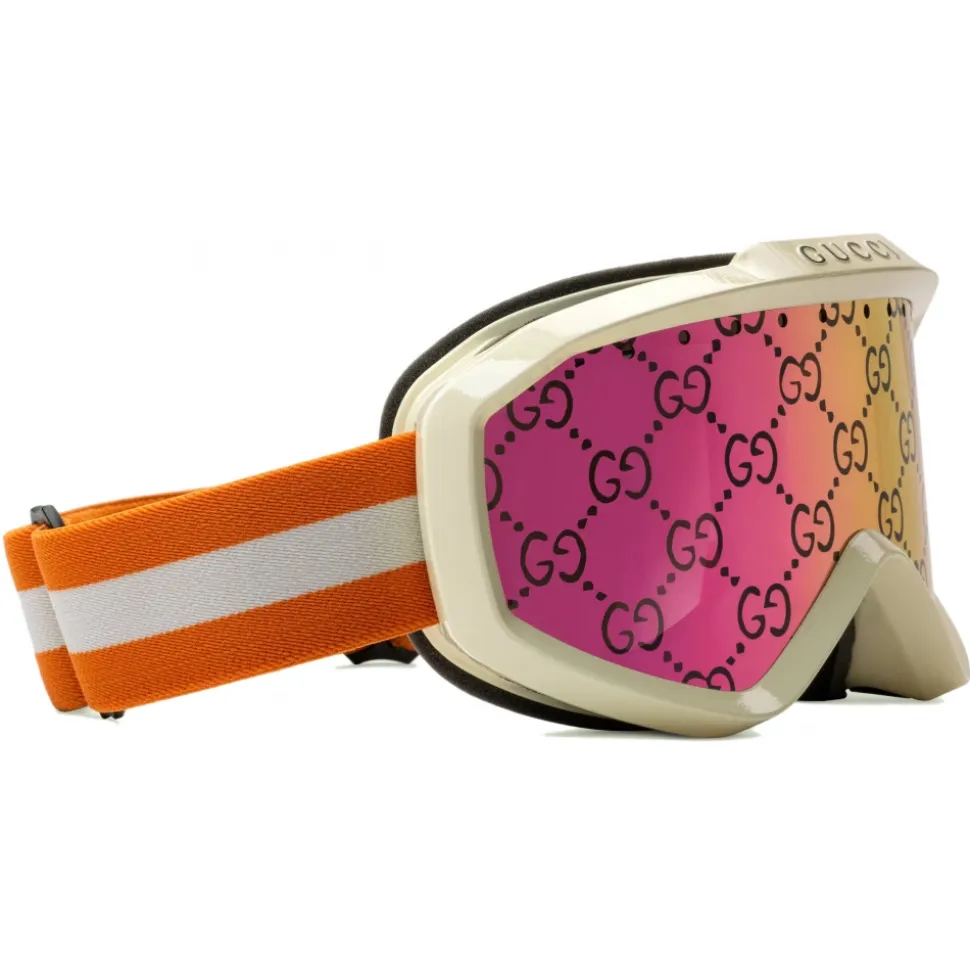 Gucci - GG Ski Mask - Ivory White Orange Pink - Gucci Eyewear - Avvenice