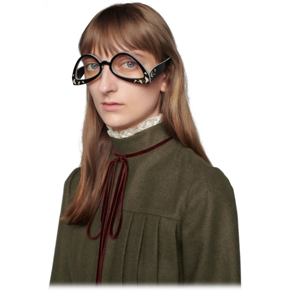 Gucci - Inverted Cat Eye Sunglasses - Black White - Gucci Eyewear - Avvenice