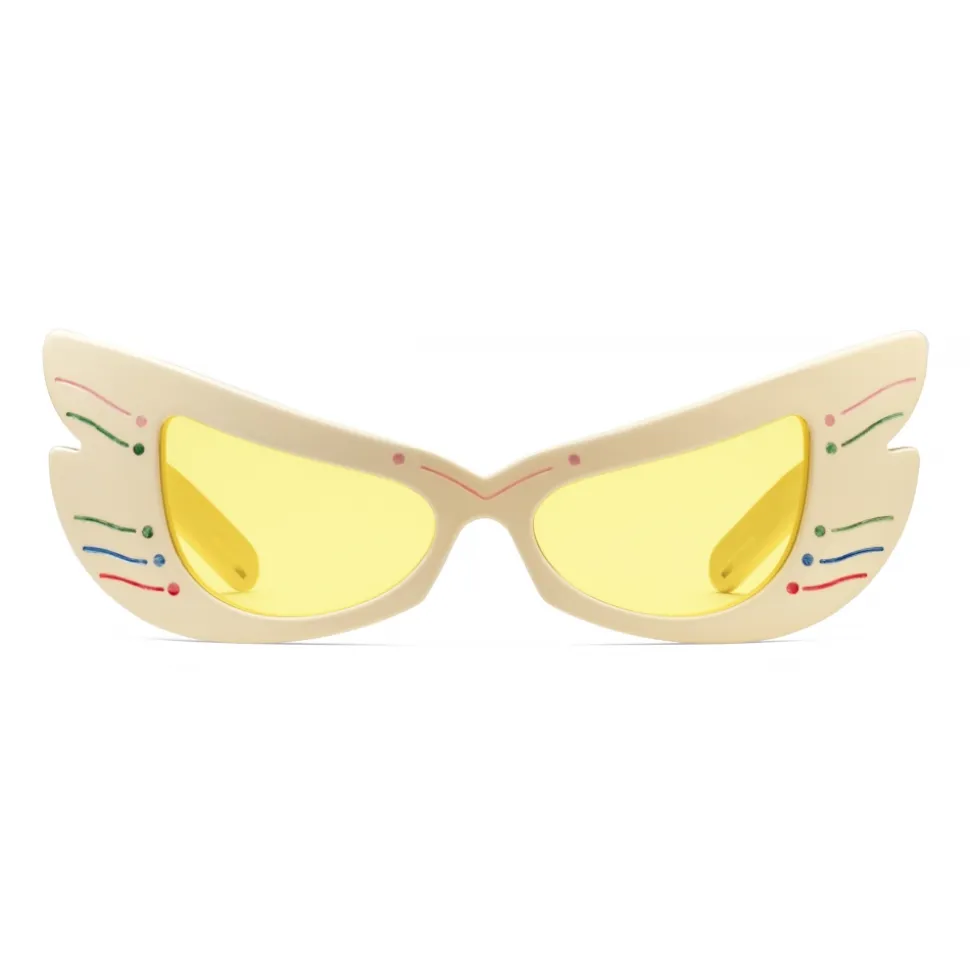 Gucci - Mask Acetate Sunglasses - Ivory - Gucci Eyewear - Avvenice