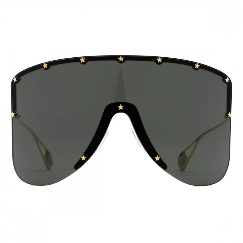 Gucci - Mask Sunglassed with Star Rivets - Black - Gucci Eyewear - Avvenice