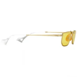 Gucci - Metal Rectangular Sunglasses - Gold Yellow - Gucci Eyewear - Avvenice