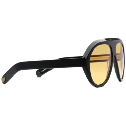 Gucci - Navigator Sunglasses with Double G - Black Yellow - Gucci Eyewear - Avvenice
