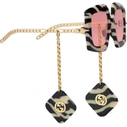 Gucci - Online Exclusive Square Sunglasses with Charms - Black - Gucci Eyewear - Avvenice