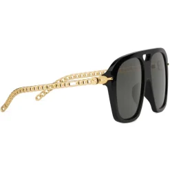 Gucci - Online Exclusive Square Sunglasses with Charms - Black - Gucci Eyewear - Avvenice