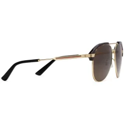 Gucci - Optimally Fit Metal Aviator Sunglasses - Dark Turtle Gold and Acetate - Gucci Eyewear - Avvenice