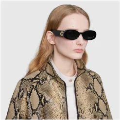 Gucci - Oval Sunglasses - Black - Gucci Eyewear - Avvenice