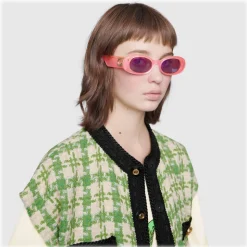 Gucci - Oval Sunglasses - Pink - Gucci Eyewear - Avvenice