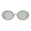 Gucci - Oval Sunglasses with Swarovski Crystals - Silver - Gucci Eyewear - Avvenice