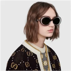 Gucci - Oval Sunglasses with Swarovski Crystals - Tortoiseshell - Gucci Eyewear - Avvenice