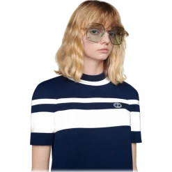 Gucci - Oval-Frame Sunglasses - Gold Light Blue - Gucci Eyewear - Avvenice