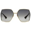 Gucci - Oval-Frame Sunglasses - Gold Grey - Gucci Eyewear - Avvenice