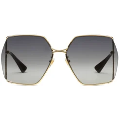 Gucci - Oval-Frame Sunglasses - Gold Grey - Gucci Eyewear - Avvenice
