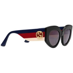 Gucci - Oversize Cat Eye Acetate Sunglasses - Black Acetate - Gucci Eyewear - Avvenice