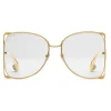 Gucci - Oversized Round Metal Glasses - Gold - Gucci Eyewear - Avvenice