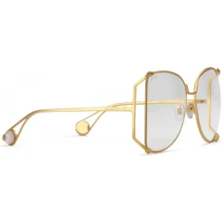 Gucci - Oversized Round Metal Glasses - Gold - Gucci Eyewear - Avvenice
